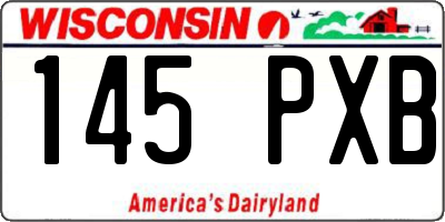 WI license plate 145PXB