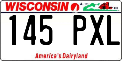 WI license plate 145PXL