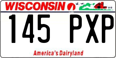 WI license plate 145PXP