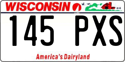 WI license plate 145PXS