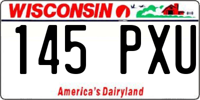WI license plate 145PXU