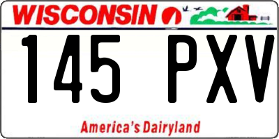 WI license plate 145PXV