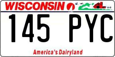 WI license plate 145PYC