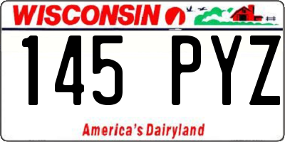 WI license plate 145PYZ