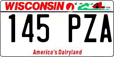 WI license plate 145PZA