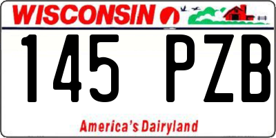 WI license plate 145PZB