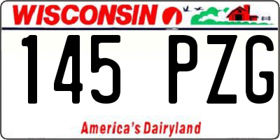 WI license plate 145PZG
