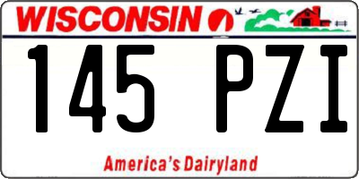 WI license plate 145PZI