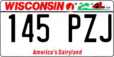 WI license plate 145PZJ