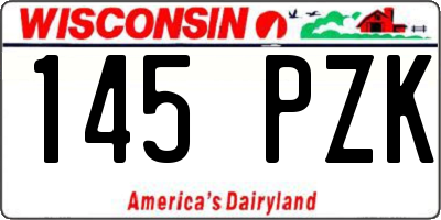 WI license plate 145PZK