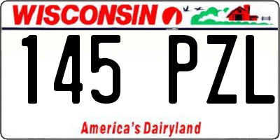 WI license plate 145PZL