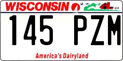WI license plate 145PZM