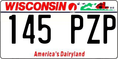 WI license plate 145PZP