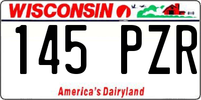 WI license plate 145PZR