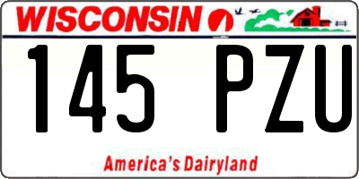 WI license plate 145PZU