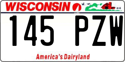 WI license plate 145PZW