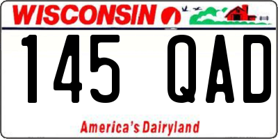 WI license plate 145QAD