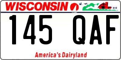 WI license plate 145QAF