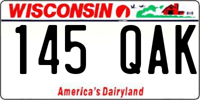 WI license plate 145QAK