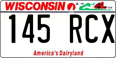 WI license plate 145RCX