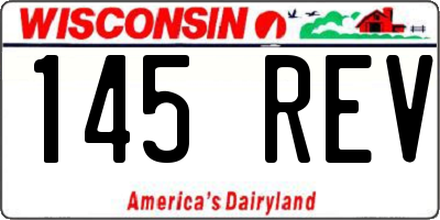 WI license plate 145REV