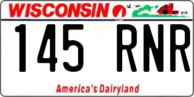 WI license plate 145RNR