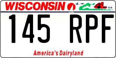 WI license plate 145RPF