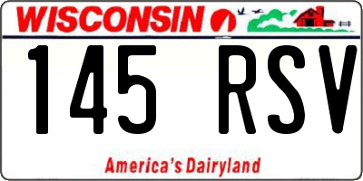 WI license plate 145RSV