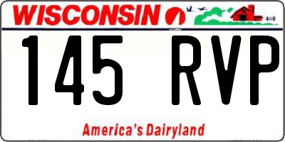 WI license plate 145RVP