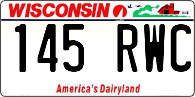 WI license plate 145RWC