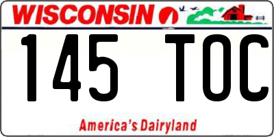 WI license plate 145TOC
