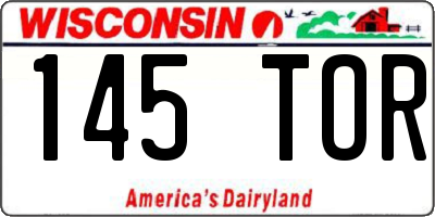 WI license plate 145TOR