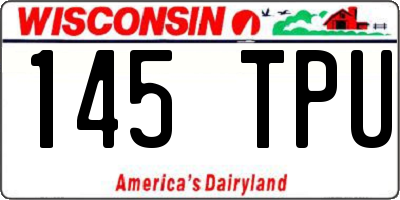 WI license plate 145TPU
