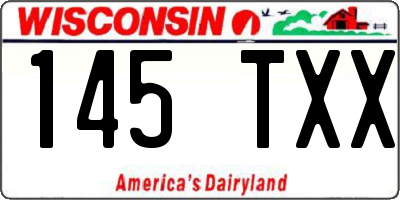 WI license plate 145TXX