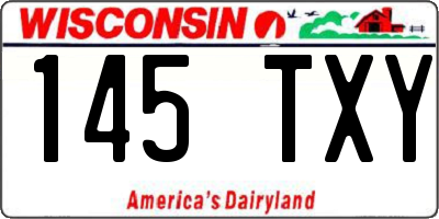 WI license plate 145TXY