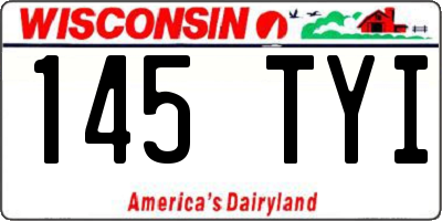 WI license plate 145TYI