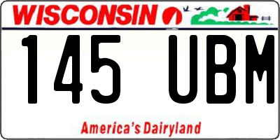 WI license plate 145UBM