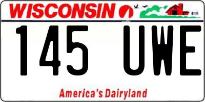 WI license plate 145UWE