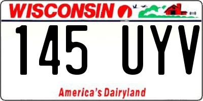 WI license plate 145UYV
