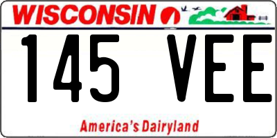 WI license plate 145VEE