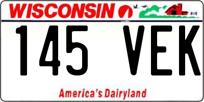 WI license plate 145VEK