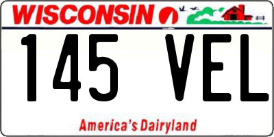 WI license plate 145VEL