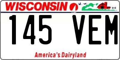WI license plate 145VEM