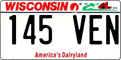WI license plate 145VEN