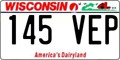 WI license plate 145VEP