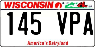 WI license plate 145VPA