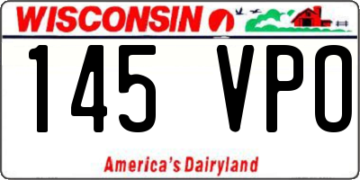 WI license plate 145VPO