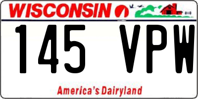 WI license plate 145VPW