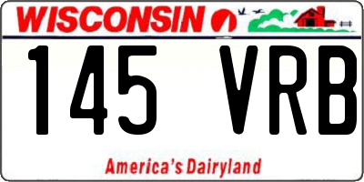 WI license plate 145VRB