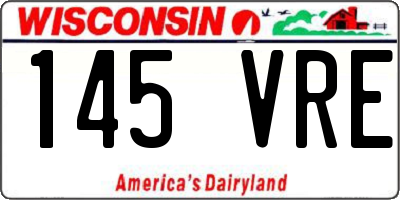 WI license plate 145VRE